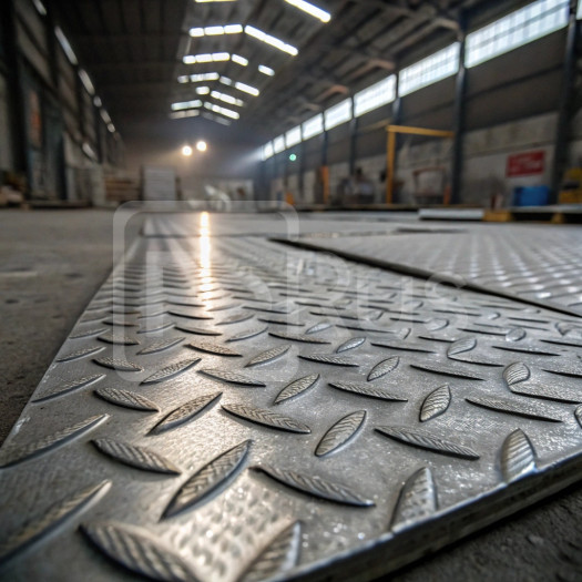 Лист стальной оцинкованный рифленый ромб 2,5 мм Ст3сп ГОСТ 8568-77 г/к